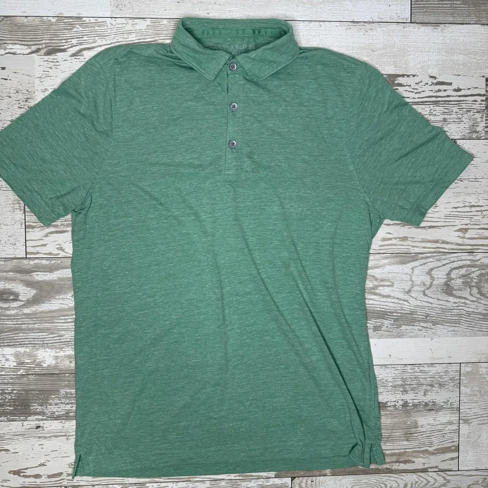 Banana Republic Polo Shirt Mens Large Green Vintage Short Sleeve Jersey Knit